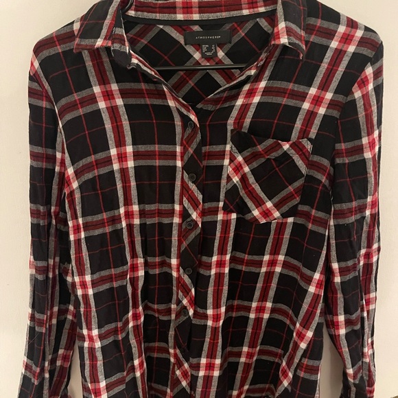 Black Plaid Top - fits like a size Small - Picture 4 of 7